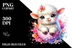 Colorful Baby Lamb in Pocket | Clipart Product Image 3