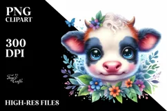 Cute Baby Cow Cub | Sublimation | Clipart Product Image 1