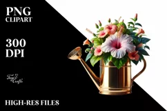 Glossy Watering Can Hibiscus Clipart Product Image 1