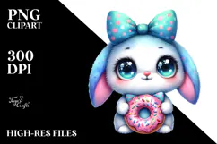 Cute Baby Bunny Donut PNG Product Image 2