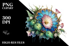 Abstract Wooden Morning Glory Clipart Product Image 3