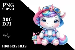 Baby Unicorn Beach Suit | Sublimation | Clipart Product Image 3