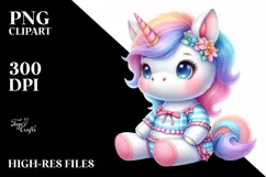 Baby Unicorn in Beach Suit | Sublimation Clipart Product Image 3