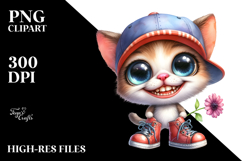 Funny Baby Cat with Large Sports Shoes | Clipart Product Image 2