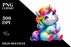 Sitting Baby Unicorn Funny PNG Product Image 3
