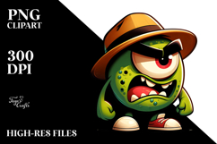 Aggressive Monster with Hat, PNG Product Image 2