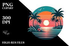Retro Tropical Island Sunset, 20 oz Tumbler Product Image 2