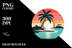 Retro Tropical Island Sunset, 20 oz Tumbler Product Image 2