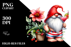 Whimsical Gnome Drinking Cocktail PNG Product Image 2