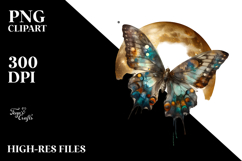 Grungy Butterfly of Splashes, Transparent PNG Product Image 2