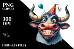 Contempt Bull Watercolor Clipart Product Image 1