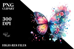 Colorful Butterfly Splash, High-Quality PNG Product Image 2