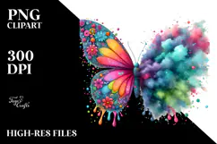 Colorful Butterfly Splash, High-Quality PNG Product Image 2