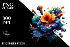 Abstract Glossy Nasturtium Watercolor Splash | Clipart Product Image 3