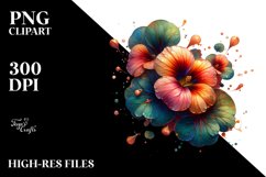 Abstract Glossy Nasturtium Watercolor Splash | Clipart Product Image 3