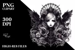Detailed Gothic Girl PNG Product Image 3