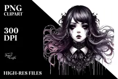 Detailed Gothic Girl PNG Product Image 2