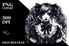 Detailed Gothic Girl PNG Product Image 2