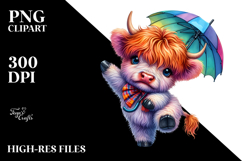 Watercolor Posing Highlandcow, Transparent PNG Product Image 2