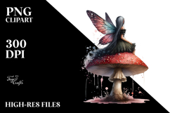 Gothic Fairy on Mushroom PNG Product Image 2