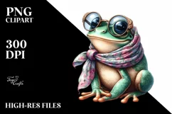 Detailed Frog in Silk Scarf | Sublimation Clipart Product Image 3