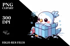 Cute Baby Parrot with Gift Box, Transparent PNG Product Image 3