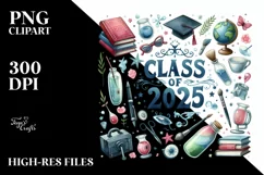 Class of 2025 Watercolor Clipart Product Image 1