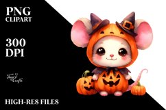 Simple Vibrant Baby Mouse Halloween Clipart Product Image 1