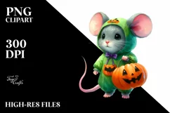 Simple Vibrant Baby Mouse Halloween Clipart Product Image 3
