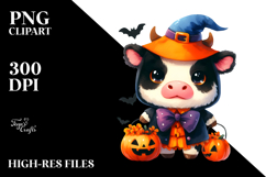Cute Baby Cow Dressed for Halloween, High-Res PNG Product Image 2