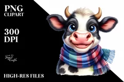 Cow Cow Portrait with Goofy Smile Clipart Product Image 3