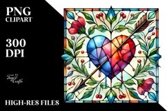Watercolor Stained Heart Arrow PNG Product Image 2
