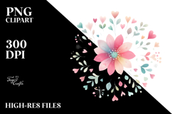 Colorful Pastel Flower Digital Painting, PNG Product Image 2