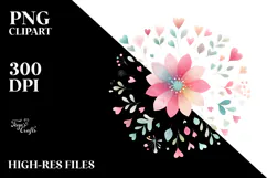 Colorful Pastel Flower Digital Painting, PNG Product Image 2
