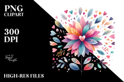 Colorful Pastel Flower Digital Painting, PNG Product Image 2