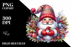 Detailed Vibrant Christmas Gnome PNG Product Image 1