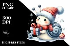 Cute Baby Snail with Gift Box, Transparent PNG Product Image 3
