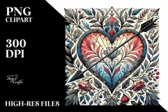 Washed Watercolor Stained Hearth with Arrow, PNG Product Image 2
