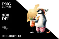 Penguin Beachwear Cocktail PNG Product Image 2