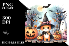 Cute Trick or Treat Watercolor PNG Product Image 2