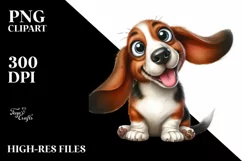 Funny Crazy Basset Hound Watercolor Product Image 3