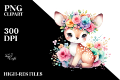 Colorful Cartoon-Style Deer | Sublimation Clipart Product Image 2