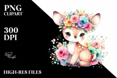 Colorful Cartoon-Style Deer | Sublimation Clipart Product Image 3