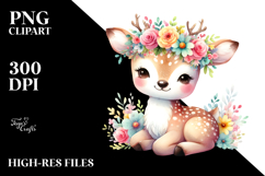 Colorful Cartoon-Style Deer | Sublimation Clipart Product Image 2