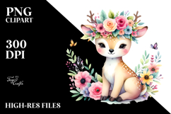 Colorful Cartoon-Style Deer | Sublimation Clipart Product Image 2