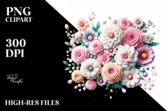 Flowers, Clipart |T-shirt, Mug PNG Product Image 8