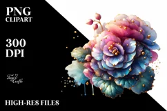 Shiny Begonia Watercolor Clipart Product Image 1