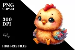 Vibrant Watercolor Cute Baby Chicken Product Image 3