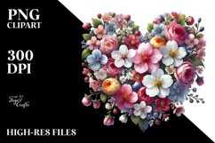 Heart Made of Spring Flowers, Transparent PNG Product Image 2