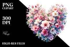 Heart with Spring Flowers, PNG Product Image 2